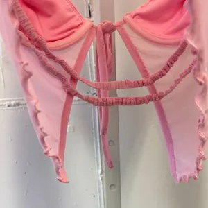 Princess Polly Tasia Top Y2K Pink‎ Sheer Mesh Lace Underwire Crop Top US 4 thumbnail 5