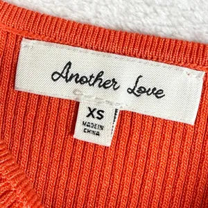 Another‎ Love Sawyer Sleeveless Rib Tank Pimento Red Orange Square Neck XS NEW thumbnail 2