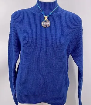 Magaschoni small royal blue knit turtleneck sweater thumbnail 1