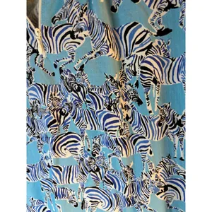 IBKUL Womens Zebra Print Quarter Zip Sun Shirt Blue White Short Sleeve Large thumbnail 7