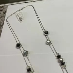 New York & Company NWT $22.95 Silver Tone Multi Strand Costume Jewelry Necklace thumbnail 6