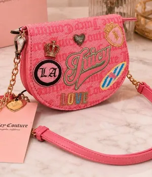 Juicy Couture Run the World Pink Mini Crossbody Chain Bag NWT thumbnail 1