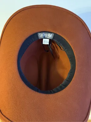 NWOT Anthropologie San Diego Hat Company Rust Brown Felt Western Cowboy Hat thumbnail 6