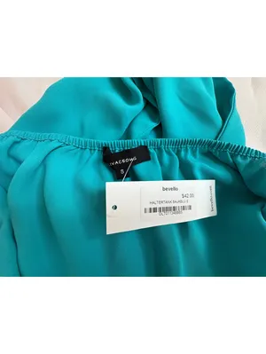 Bevello Teal Halter Tank Top Blouse Size Small thumbnail 5