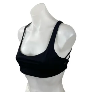 Lululemon Women's Black Strappy Yoga Workout Athletic Crop Top Sports Bra Size 6 thumbnail 2