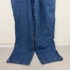 B.U.M. Equipment Overalls Womens Size Medium Blue Denim Red Mesh Straps Vintage thumbnail 4