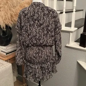 Aqua Leopard Smocked Mini Dress Size Small thumbnail 7
