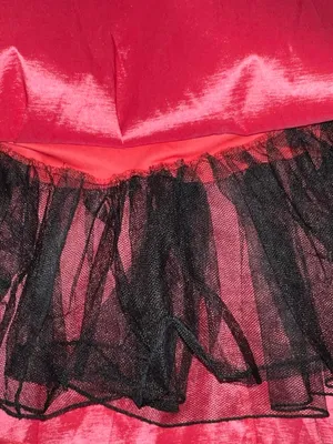 strapless Red satiny party dress. thumbnail 5