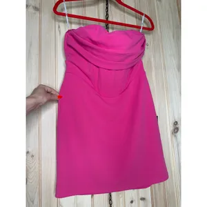 NWT Lulus Dramatic Intent Hot Pink Strapless Corset Bodycon Mini Dress Party L thumbnail 2