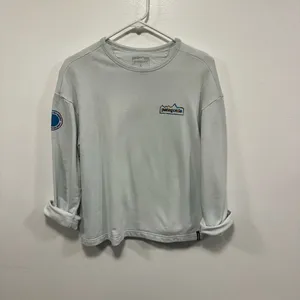 Patagonia Light Blue Sweatshirt Womens Size large! thumbnail 2