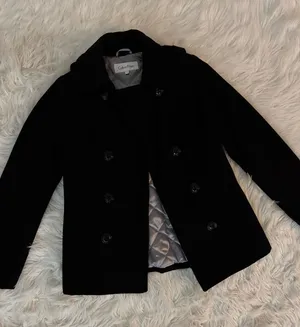 Calvin Klein Black Wool Blend Peacoat thumbnail 1