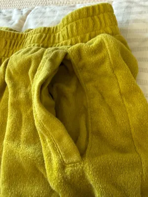 Offline by Aerie Women's Terrycloth Shorts Size Large Yellow Green Summer Pool thumbnail 5