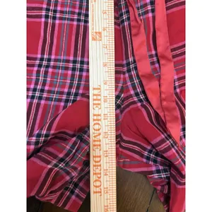 Victoria's Secret Plaid PJ Pajama Set Size XLarge Red Pink Drawstring Button up thumbnail 10