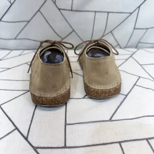 Birkenstock Gary Lace Up Shoes‎ 36 Tan Suede Cork Footbed Comfort Flats thumbnail 3