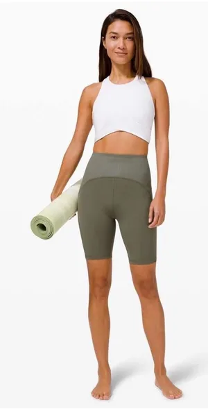 Lululemon Blissful Bend Super High-Rise Short 8", Army Green Size 0 work out thumbnail 1