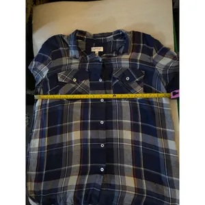 Jessica Simpson Plaid Button-down Shirt L Cabincore Cowgirl Western Coverup thumbnail 5