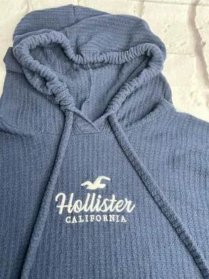 Hollister thermal knit crop hoodie size Large thumbnail 3