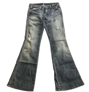 7 For All Mankind Blue Flared Jeans thumbnail 1