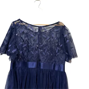 Ever-Pretty Navy Blue Sequin Embroidery Tulle Cocktail Dress 2XL US 20 EE00906 thumbnail 2