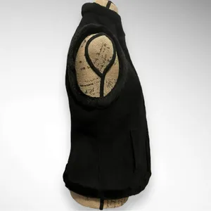 CHAPS Women's Black‎ Faux Suede Faux Fur Vest Small | EUC thumbnail 3