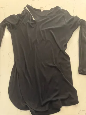 ALO Yoga Black Ribbed Long-Sleeve Scoop Hem Top thumbnail 2