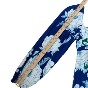 NWT Farm Rio Soft Garden Linen-Blend Floral‎ Mini Dress Blue Green White XXS thumbnail 10