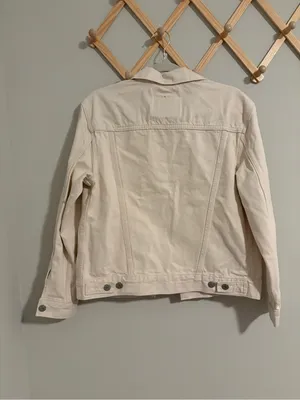 Levi’s Cream Trucker Denim Jacket size Small White thumbnail 6