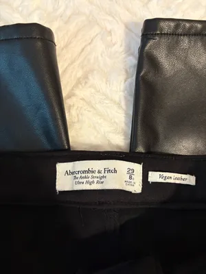Abercrombie Vegan Leather Pants Ultra High-Rise thumbnail 2