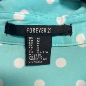 Forever 21 Teal Poka dot Dress thumbnail 4