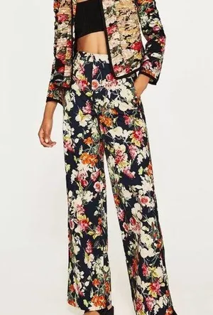 ZARA FLORAL TROUSERS thumbnail 1