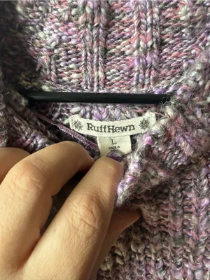 Ruff Hewn Purple Multicolor Chunky Knit Sweater Size Large thumbnail 5