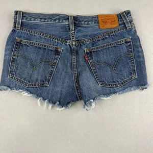 Levi’s 501 Original Cutoff Shorts W28 High Rise Button Fly Frayed Denim thumbnail 2