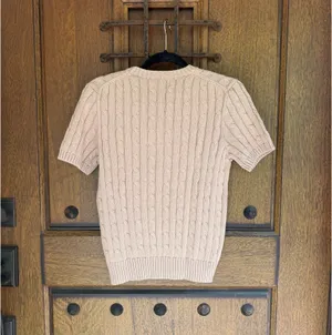 Polo by Ralph Lauren Women’s light brown Cable Knit Crewneck Sweater Size M thumbnail 5