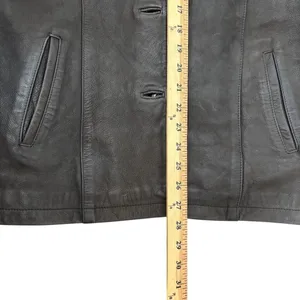 Vintage‎ German Real Leather Echtes Leder Women's Jacket Brown Sz L Waxed thumbnail 8