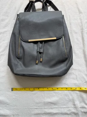 Women’s Gray Backpack Purse with Gold Accent thumbnail 8