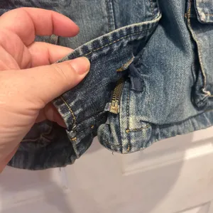 Old Navy Womens Medium Blue Denim Military Safari Jacket Zip Cargo Pockets Y2K thumbnail 10