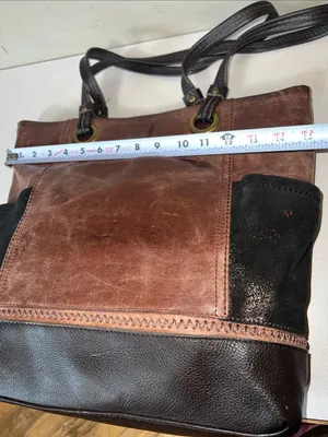 The Sak Two-Tone Brown and Black Leather Tote thumbnail 4
