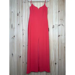 NWT Lulus Impressive Glamour Coral Pink Sleeveless Column Maxi Dress Cocktail XL thumbnail 2
