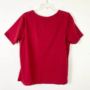 Avenue Vintage Henley Red Lace Pintucked Tshirt Size 14/16 thumbnail 2