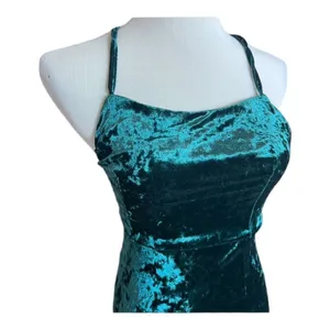 NWT Womens ASOS Club L London Velvet Square Neck Crushed Velvet Maxi Dress Sz 4 thumbnail 2