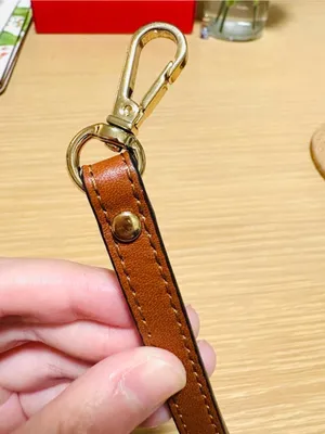 NWOT Michael Kors Leather Key Chain Bag Charm Brown/Gold thumbnail 2