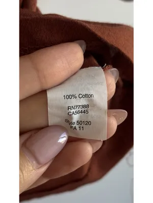 J Crew Pleated Scoop Neck 3/4 Sleeve Top Brown Rust Cotton Medium M thumbnail 6