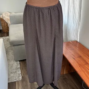 Y2K Vintage Norton McNaughton Maxi Skirt Petite Large Brown Polka Dot Boho Indie thumbnail 4