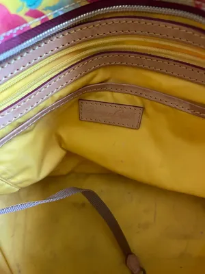 Dooney & Bourke Yellow Floral Patent Tote with Brown Straps thumbnail 6