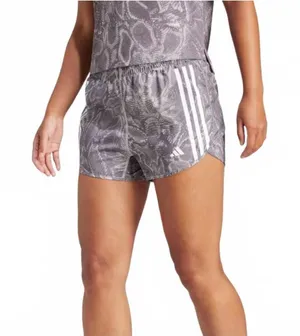 Adidas Own the Run Excite Allover Print AEROREADY Shorts WONDER BEIGE 3" Large thumbnail 1