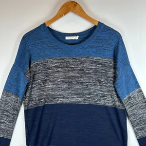 Rag & Bone Blue Gray Colorblock Knit‎ Sweater XS Long Sleeve Hudson Tee thumbnail 6