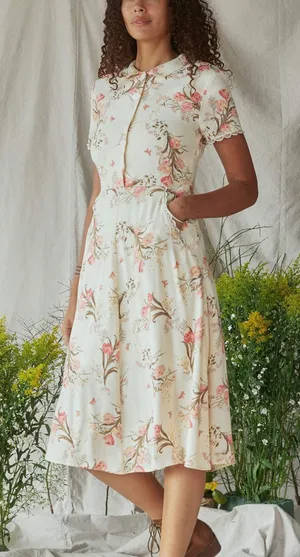 Christy Dawn The Sebastian Dress Floral Vintage Midi thumbnail 1
