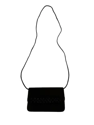 Sasha Satin Beaded Evening Bag Clutch or Shoulder Bag Convertible Black thumbnail 4