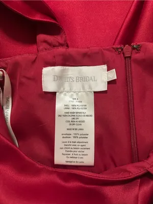 David’s Bridal Burgundy Red Satin Midi A-Line Dress Size 4 Formal Bridesmaid thumbnail 7