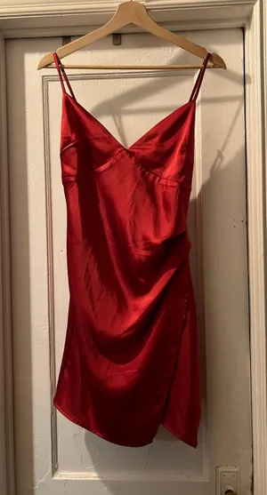 Altar'd State Hot Pink Silky Mini Dress thumbnail 1